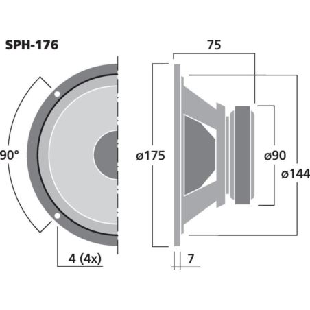 Monacor SPH-176 głośnik nisko-średniotonowy